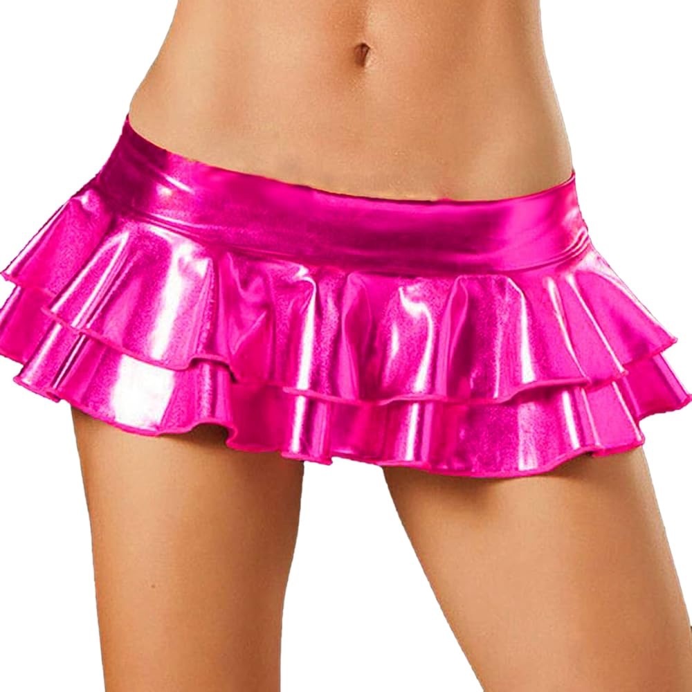 Pink Metallic Ruffle Mini Skirt - Picture 7 of 7